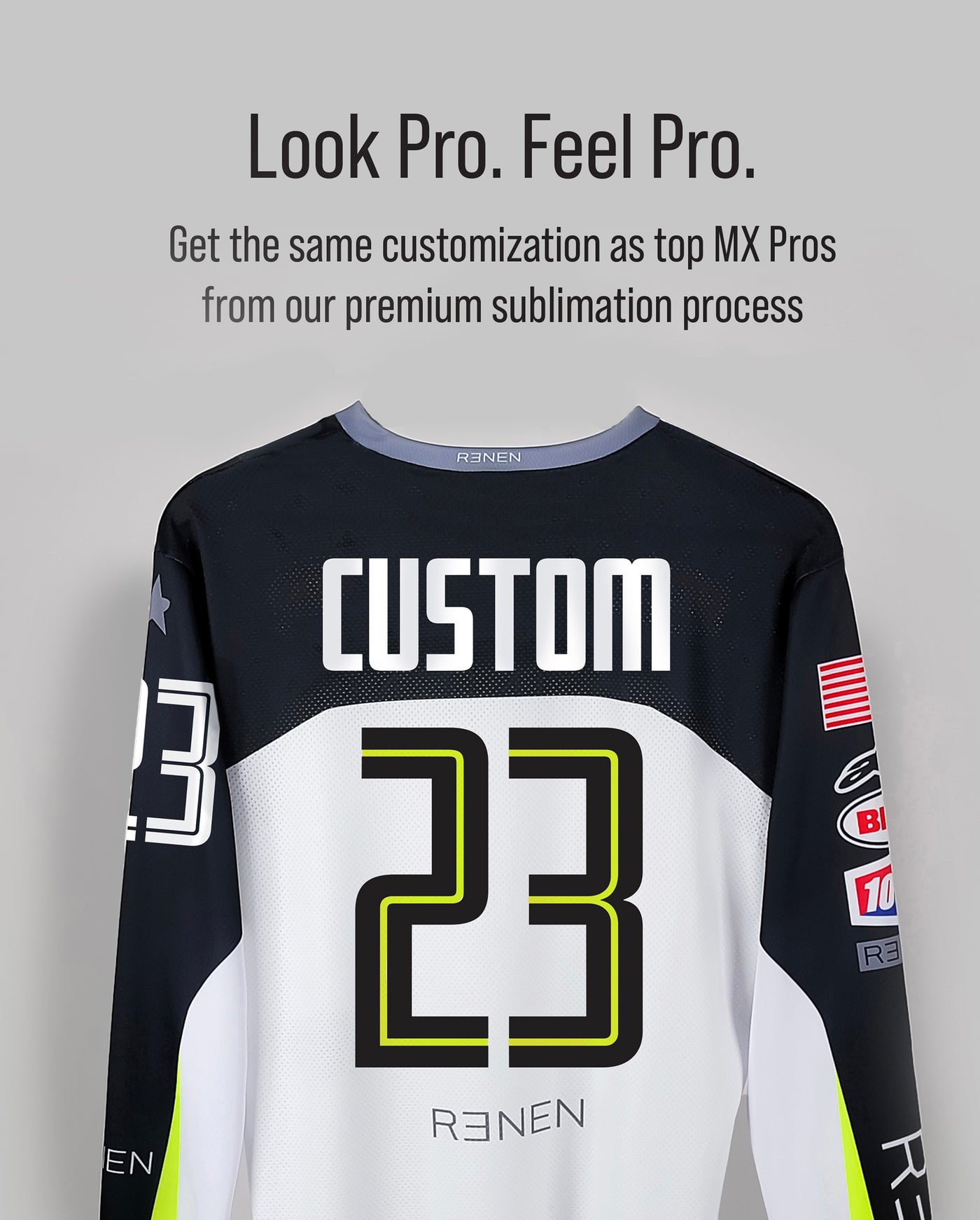 PREMIUM FIT CUSTOM SUBLIMATED JERSEY - SERIES 1 BLACK AND WHITE
